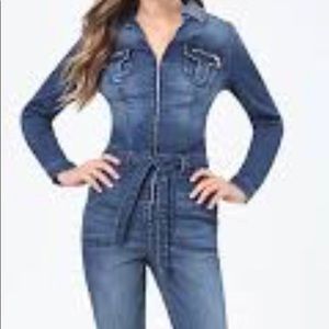 BEBE Denim Jumpsuit